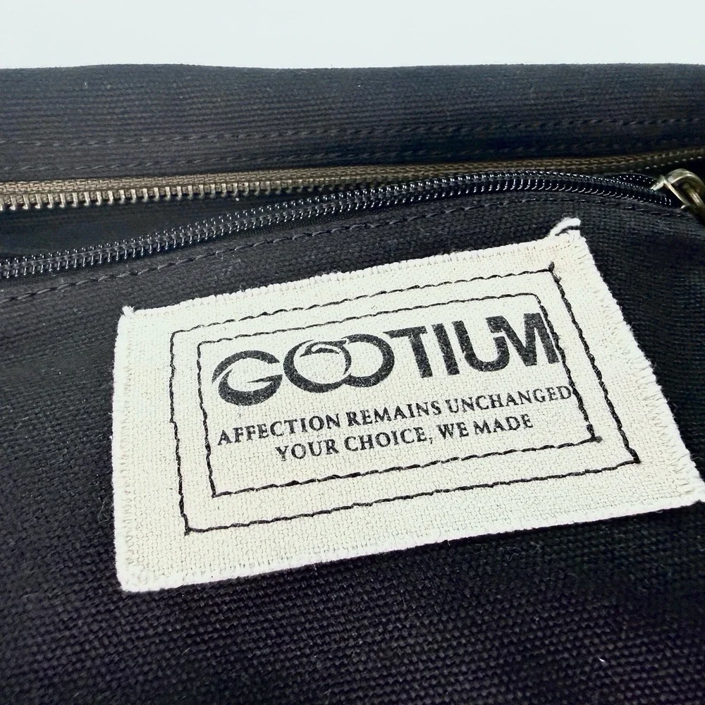 Gootium Canvas Messenger Bag Crossbody Black Multi Pocket‎ EDC Travel